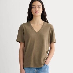 Everlane The Slouchy V-Neck in Cotton Linen